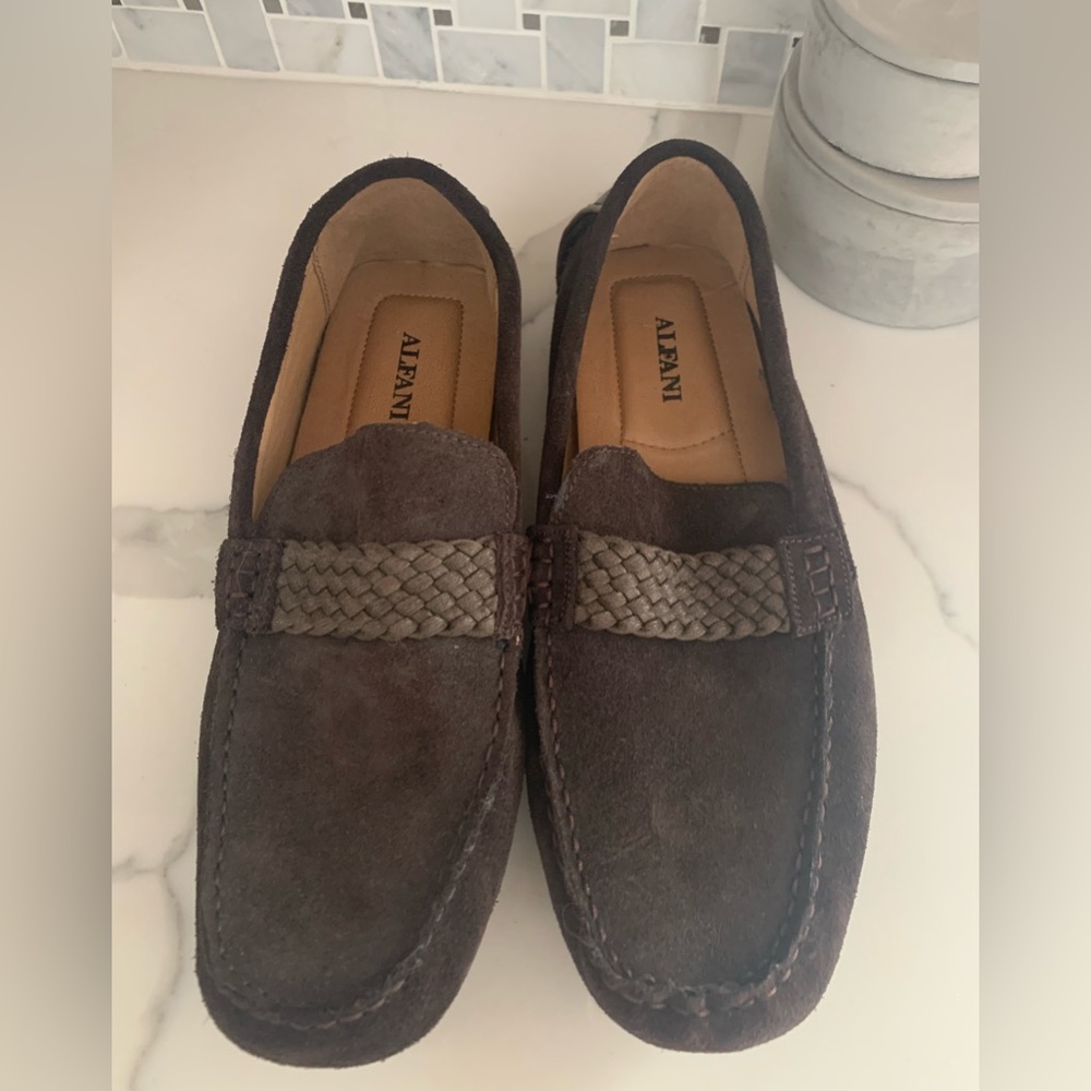 Alfani Men's Dark Brown Suede Slip-Ons